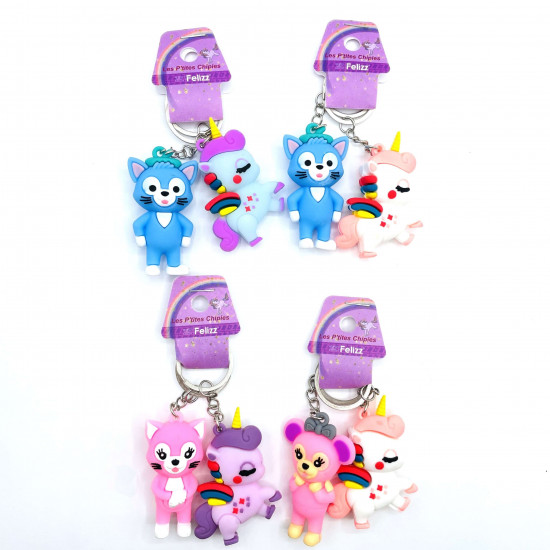 Proveedor gadgets para niñas, venta al por mayor llaveros de unicornios y gatos