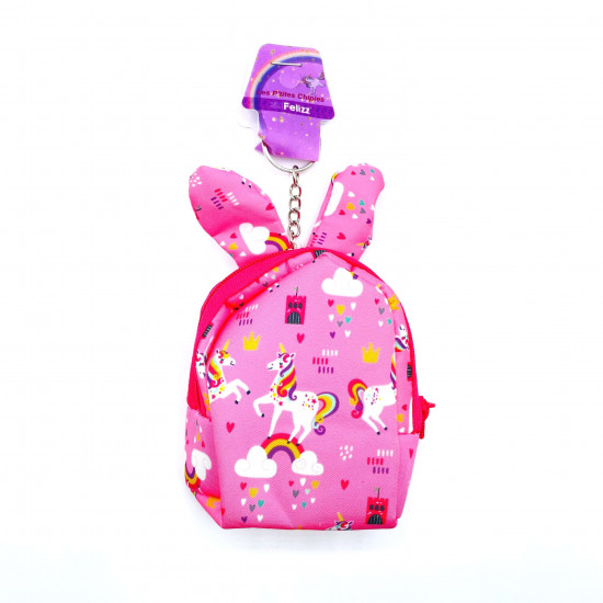 Fournisseur gadget pour filles, vente en gros porte-clés pochette licorne rose