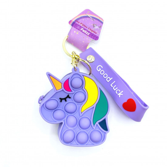 Fournisseur gadget pour filles, vente en gros porte-clés Pop It licorne