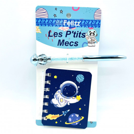 Grossiste gadget pour garçons, vente en gros set bloc note et stylo astronaute
