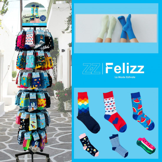 Présentoir clé en main de chaussettes, grossiste chaussettes - Felizz