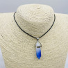 Dark blue white gradient glass necklace