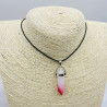 Collar de cristal rojo y blanco