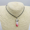 Halskette aus Glas mit Farbverlauf rot weiß