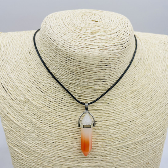 Lieferant für Schmuck in Europa, Kristallhalskette, Naruto, Anime, Glas mit Farbverlauf orange-weiß