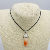 Collier en verre dégradé orange blanc