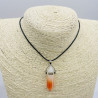 Halskette aus abgestuftem Glas in orange-weiß