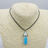 Collier en verre dégradé turquoise blanc