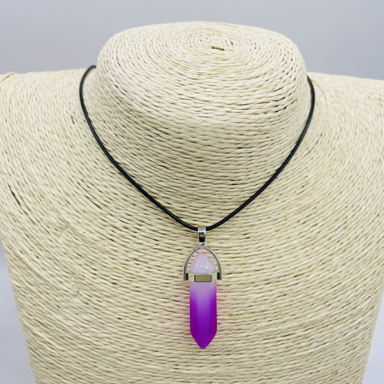 Lieferant für Schmuck in Europa, Kristallhalskette, Naruto, Anime, Farbverlaufsglas mauve weiß