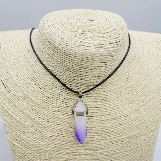 Lieferant für Schmuck in Europa, Kristallhalskette, Naruto, Anime, Farbverlaufsglas violett weiß