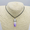 Collier en verre dégradé violet blanc