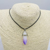 Halskette aus abgestuftem Glas violett weiß