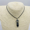 Collier en verre noir fumé