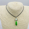 Halskette aus Glas mit Farbverlauf grün-weiß
