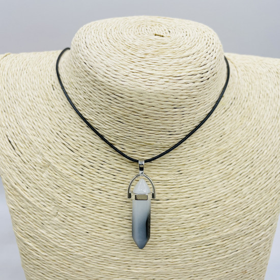 Proveedor de joyas europa, collar de cristal, naruto, anime, cristal negro blanco degradado