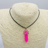 Fluorescent pink glass necklace