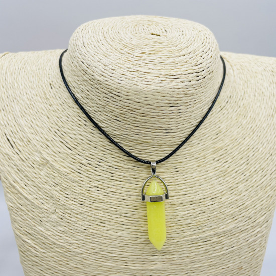 Fornitore di gioielli in Europa, collana di cristallo, naruto, anime, vetro giallo neon