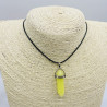 Fluorescent yellow glass necklace