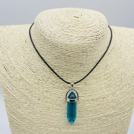 Jewelry supplier europe, crystal necklace, naruto, anime, turquoise blue glass