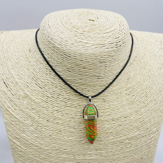 Fournisseur bijoux europe, collier en cristal, naruto, animé, verre artistique vert orangé