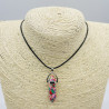 Collier en verre artistique rose