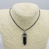 Collier en verre noir effet marbré