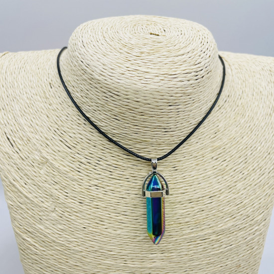 Fournisseur bijoux europe, collier en cristal, naruto, animé, verre métallique multicouleurs