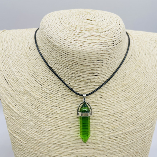 Jewelry supplier europe, crystal necklace, naruto, anime, glass green color