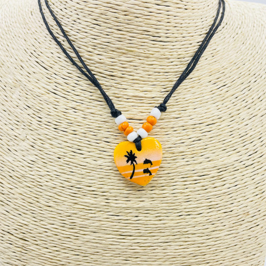 Vente en gros pour professionnels, collier cœur G174-52 ORANGE