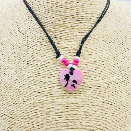 Vente en gros pour professionnels, collier cœur G174-52 ROSE