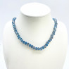 Thick crystal necklace Grey blue