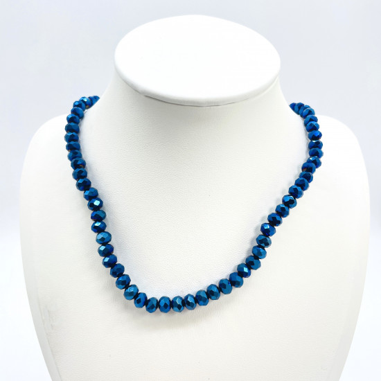 Wholesale beads for professionals Felizz, Necklace thick crystals metallic blue