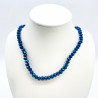 Halskette mit dicken Kristallen Blau Metallic