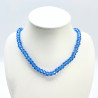 Halskette mit dicken Kristallen Hellblau