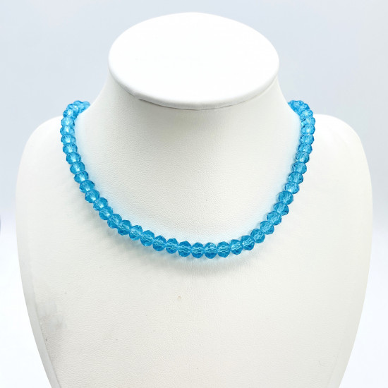 Mayorista profesional de perlas Felizz, collar de cristal grueso azul turquesa