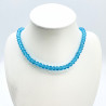 Collar de cristal grueso azul turquesa