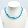 Turquoise blue thick crystal necklace