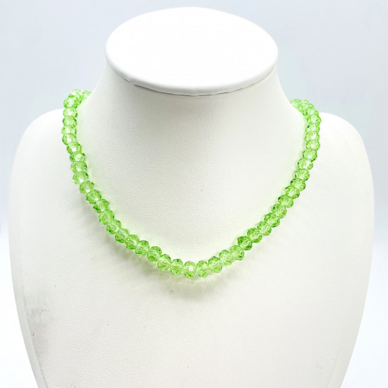Mayorista profesional de perlas Felizz, Collar de cristal grueso Verde manzana