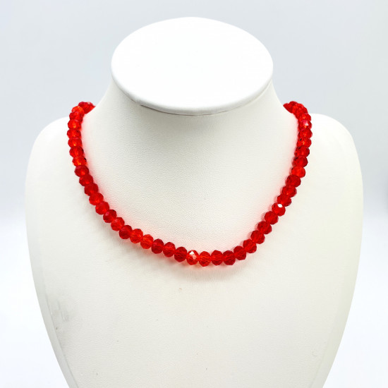 Wholesale beads for professionals Felizz, Necklace thick crystals Red