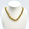 Thick crystals necklace Metallic gold