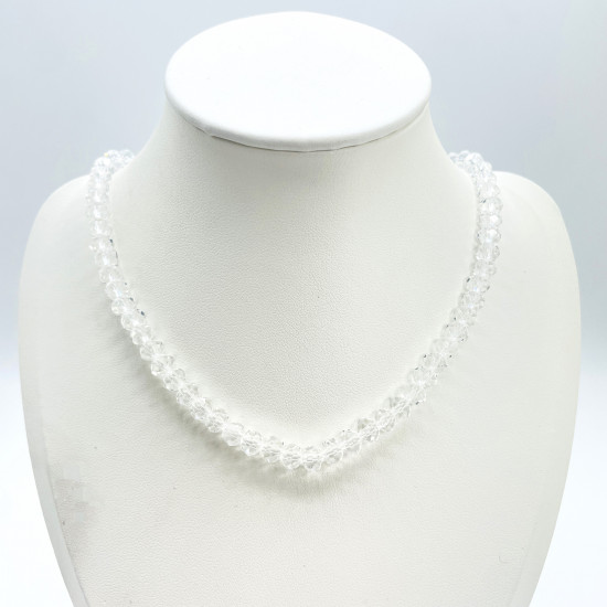 Mayorista profesional de perlas Felizz, Collar grueso de cristal blanco
