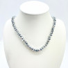 Thick crystals necklace Silver metallic