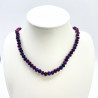 Halskette mit dicken Kristallen Metallic Violett