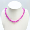 Fuchsia pink thick crystal necklace