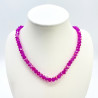 Thick crystals necklace Dark pink