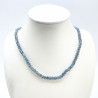 Halskette mit feinen Kristallen Graublau