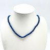 Collana in cristallo fine blu metallizzato