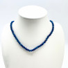 Halskette mit feinen Kristallen Blau Metallic
