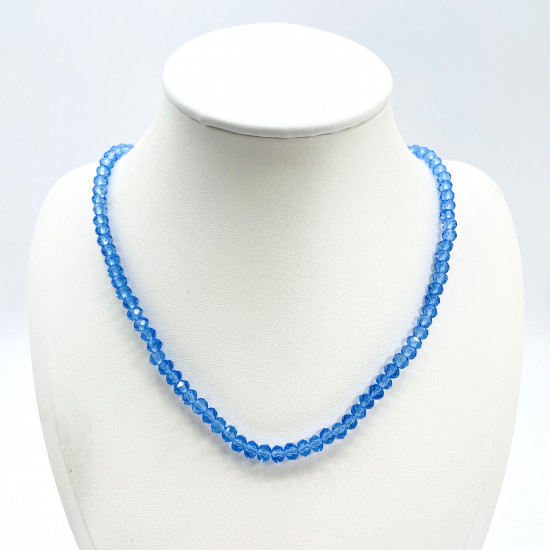 Grossiste en perle pour professionnel Felizz, Collier cristaux fins Bleu clair