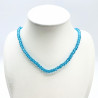 Halskette mit feinen Kristallen Türkisblau